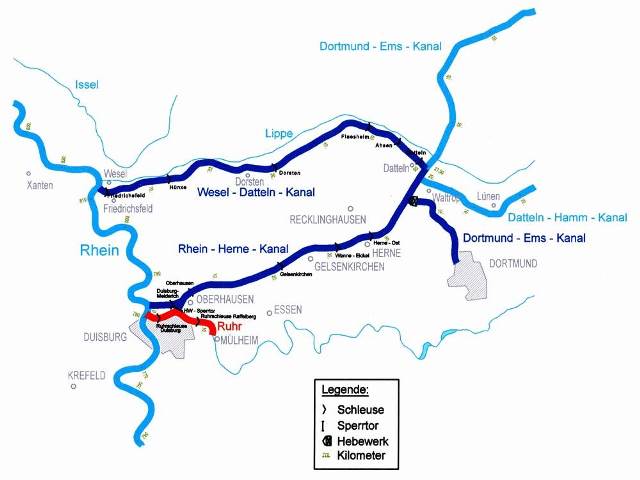 Kanalnetz des Ruhrgebiets